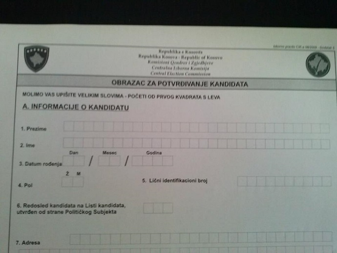 koszovo urlap